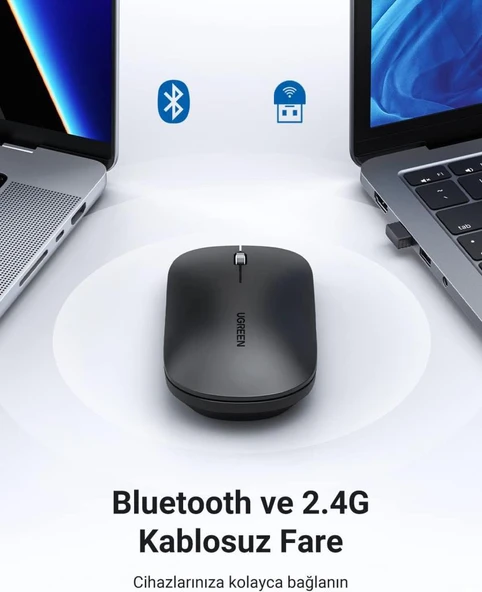 UGREEN Kablosuz Mouse 2.4GHz 4000 DPI Sessiz Bluetooth Mou - 2