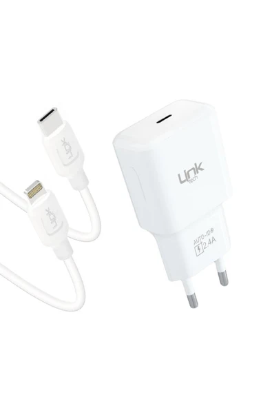 Linktech T447e Strong Eco 12w Type-c Şarj Aleti Ve Type-c To Lightning Kablo Set