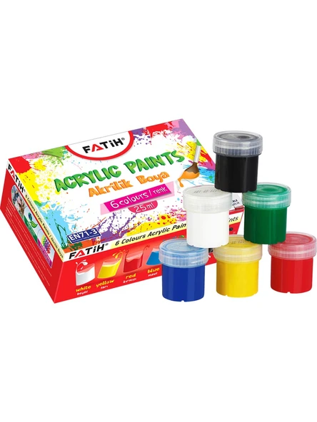 Fatih Akrilik Boya 25 Ml 6' Lı Takım Karışık