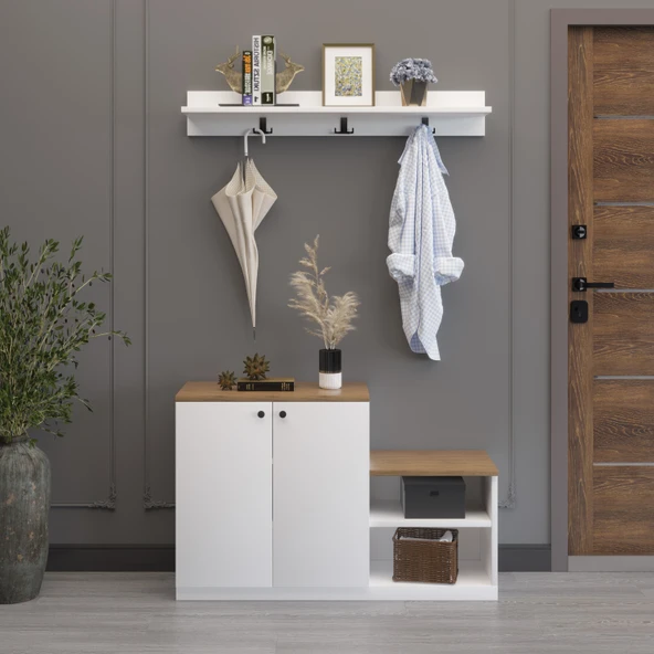 modüleva portmanto ayakkabılık çok amaçlı antre dolabı - 2