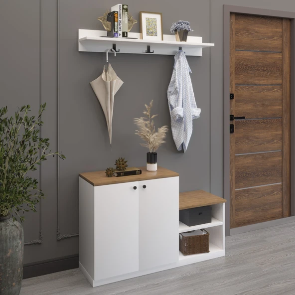 modüleva portmanto ayakkabılık çok amaçlı antre dolabı