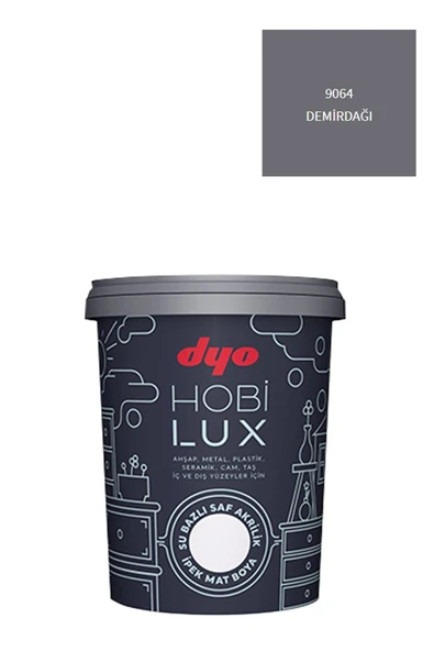 Dyo Hobilux Su Bazlı Saf Akrilik Ipek Mat Boya 0,9 Lt Hobi Boya 9064 Demirdağı - 1