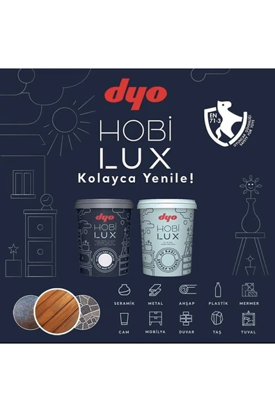 Dyo Hobilux Su Bazlı Saf Akrilik Ipek Mat Boya 0,9 Lt Hobi Boya 7730 Deretaşı - Resim 2