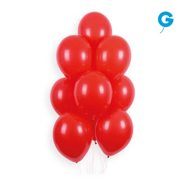 Balon Tek Renk 10" 100lü Kırmızı Gemar