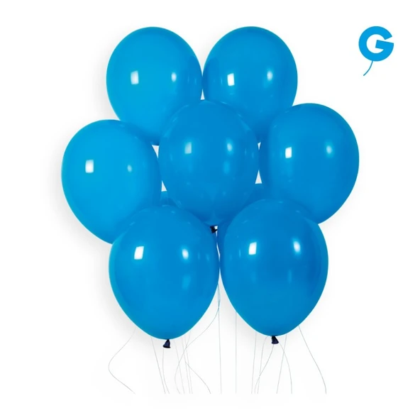 Balon Tek Renk 10" 100lü Mavi Gemar