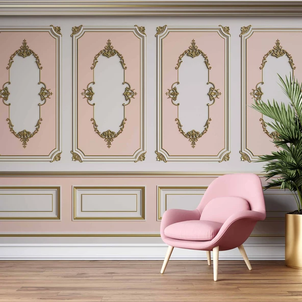 3D Pembe Panel Duvar Kağıdı Baskı - Resim 6