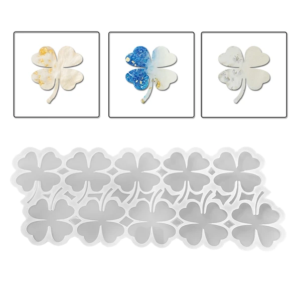 Epoksi Silikon Kalıp Yonca Bardak Altı Ve Magnet Kalıbı 6.8 CM 10 Lu