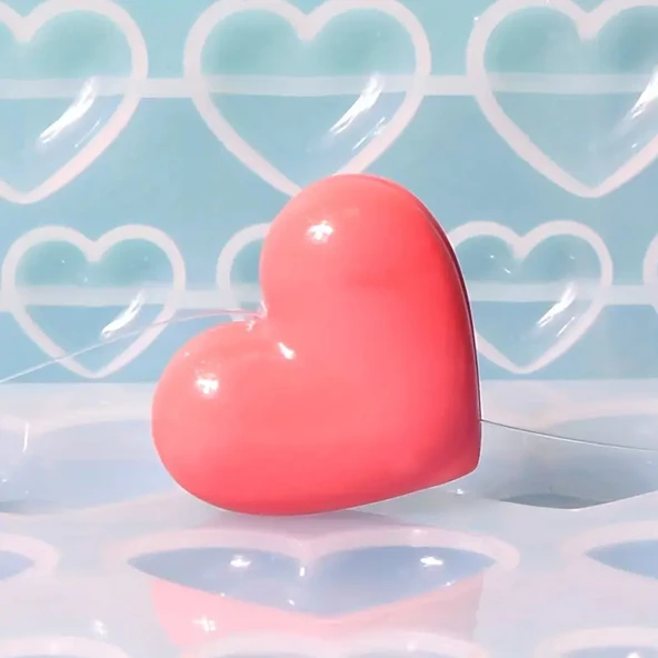 Epoksi Silikon Kalıp Çoklu 4 Farklı Boy Kalp Figürleri Takı ve Obje Kalıbı - Resim 5