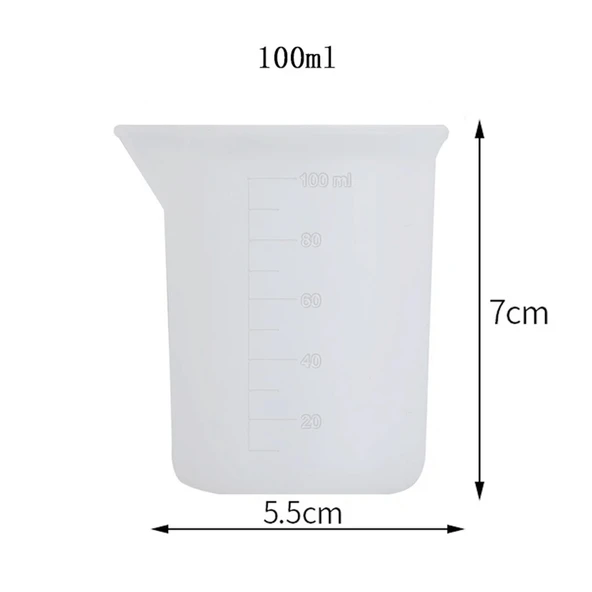 Epoksi Reçine Silikon Beaker Döküm Karıştırma Kabı Uçlu 100 ML - Resim 5