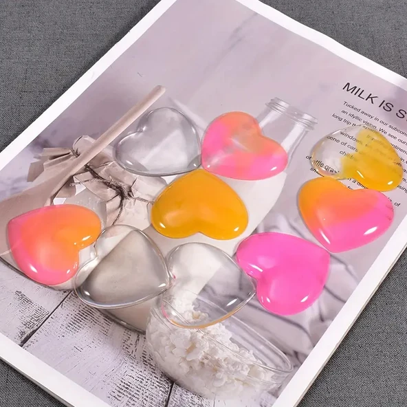 Epoksi Silikon Kalıp Çoklu 4 Farklı Boy Kalp Figürleri Takı ve Obje Kalıbı - Resim 6