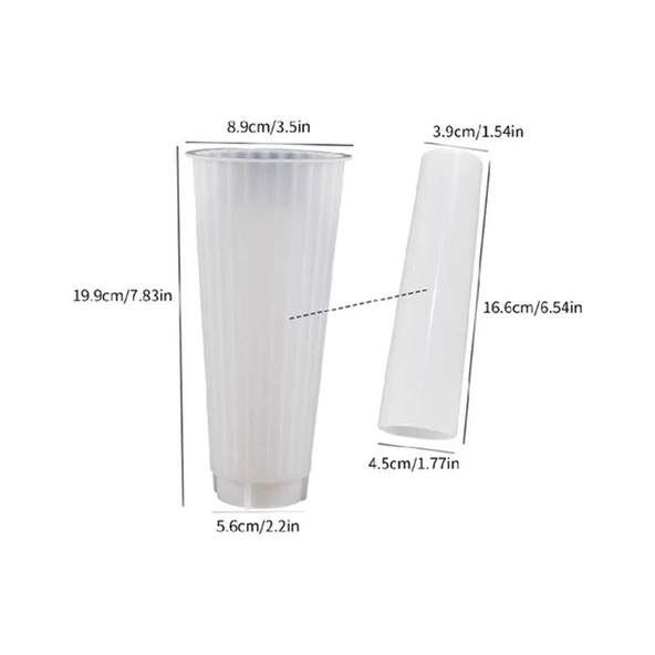 Epoksi Silikon Kalıp Dik Çizgili Vazo Kalıbı Beton Taş Tozu Vazo Mumluk Kalıbı 8.9X19.9 CM - Resim 3