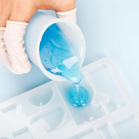 Epoksi Reçine Silikon Beaker Döküm Karıştırma Kabı Uçlu 100 ML - Resim 3