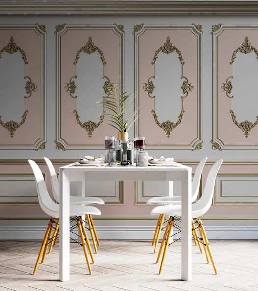 3D Pembe Panel Duvar Kağıdı Baskı - Resim 5