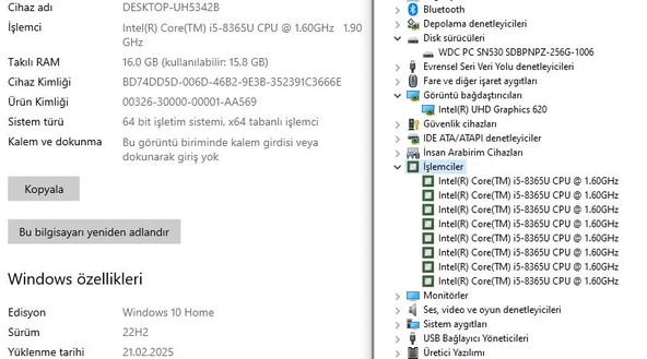 Intel NUC8V5PNK Intel Core i5 8365U 16GB RAM 256GB SSD Mini PC (İKİNCİ EL) - 2