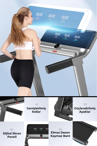 Relax Premium 14 Km Hız Bluetoothlu Katlanabilir Yürüme Ve Koşu Bandı 2.5 Hp Motor - 7