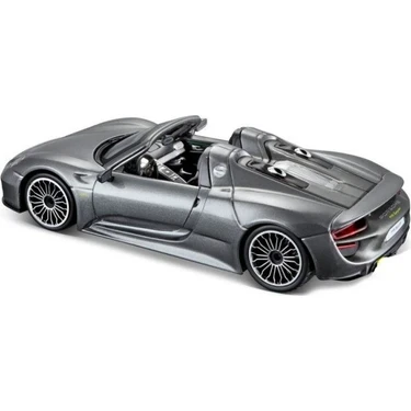Burago 1:24 Porsche 918 Spyder Model Araba Gri 1/24 Ölçekli Model - 2