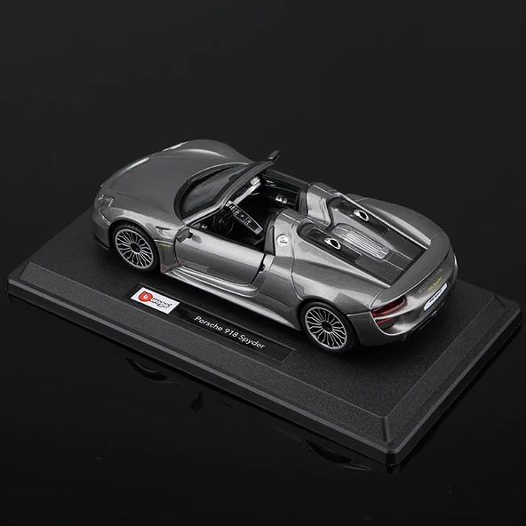 Burago 1:24 Porsche 918 Spyder Model Araba Gri 1/24 Ölçekli Model - 4