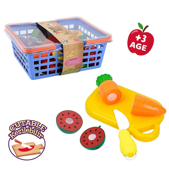 Oyuncak Kesilen Sebze Meyve Seti Kesme Tahtalı 42 Parça - 2