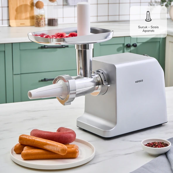 Karaca Sucuk - Sosis ve İçli Aparatlı Kıyma Makinesi Inox - 3