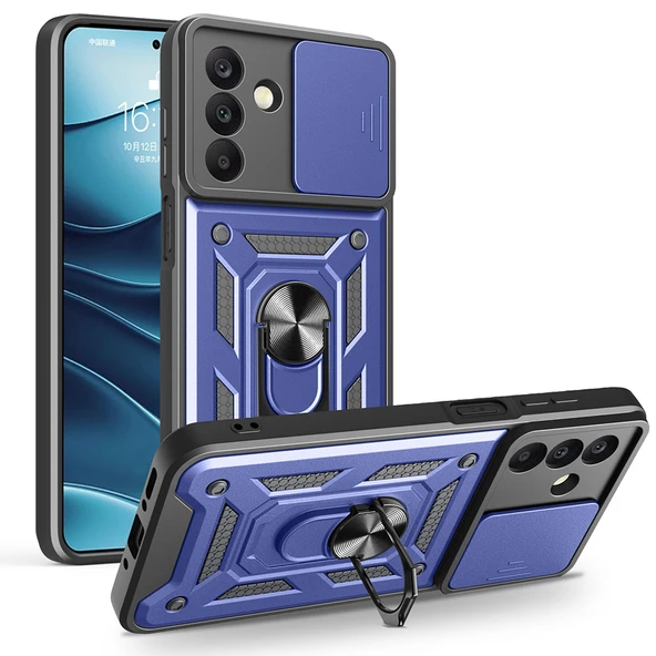 Galaxy A26 Kılıf Magnetik Standlı Kamera Korumalı Zore Sürgülü Vega Kapak