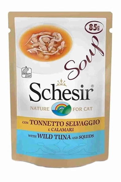 Schesir Cat Soup Yabani Ton Balıklı ve Balkabaklı Kedi Çorbası 85 gr