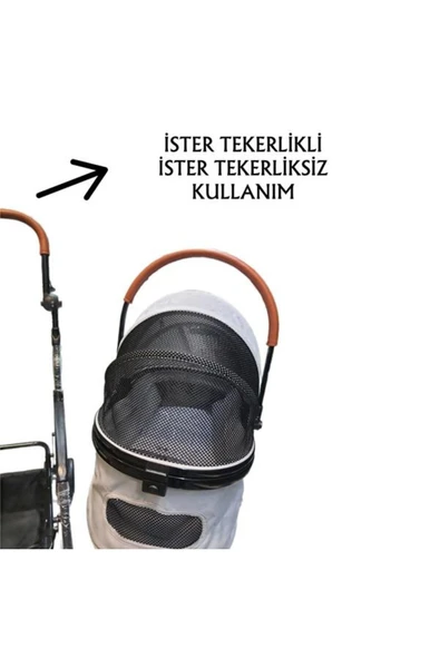 Tommy Evcil Hayvan Arabası 76,5x48x99cm Gri Max 15 Kg - Resim 2