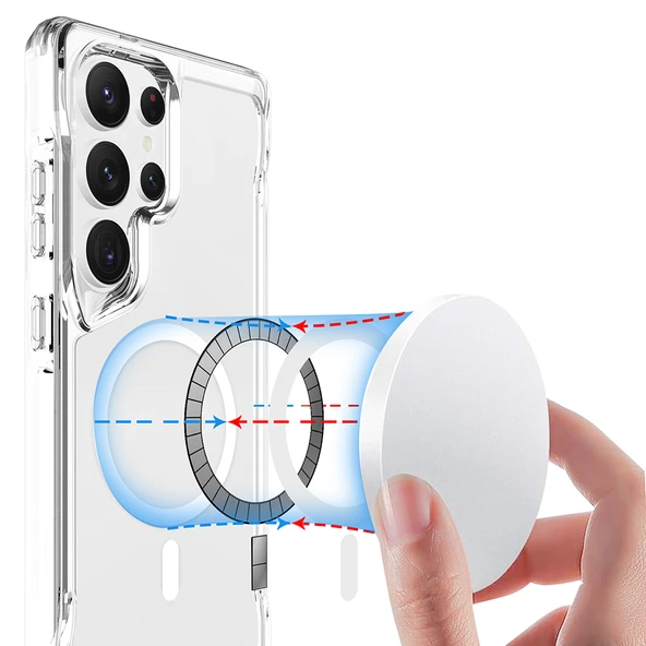 Galaxy S25 Ultra Kılıf Zore Magsafe Şarj Özellikli T-Max Magsafe Kapak - 9