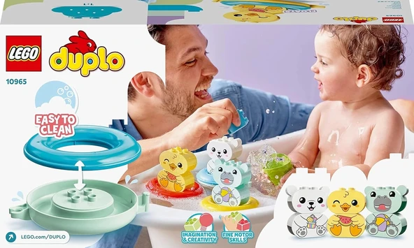 LEGO® DUPLO® İlk Banyo Zamanı Eğlencesi: Yüzen Hayvan Treni 10965-18 Ay ve Üzeri Okul Öncesi Yaştaki Çocuklar için Oyunc - 5