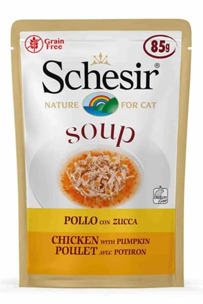 Schesir Cat Soup Tavuklu ve Balkabaklı Kedi Çorbası 85 gr