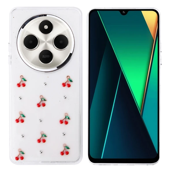 Xiaomi Redmi 14C 4G Kılıf Airbag Tasarımlı Simli Şeffaf Zore Kutup Kapak - 2