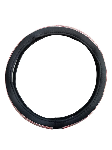 Kırmızı Taşlı Geçmeli Direksiyon Kılıfı-Siyah Derili - 2