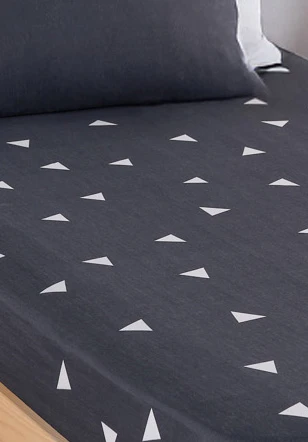 Upstyle Pes Lastikli Çarşaf Seti Tek Kişilik Üçgen Gri - Resim 2