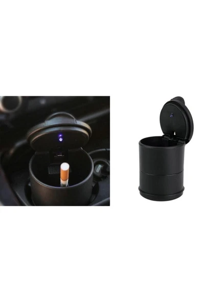Oto Araç Içi Mavi Led Işıklı Küllük Araba Kül Tablası Çöp Kovası - 3