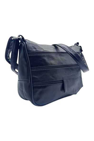 Hakiki Geri Çok Cepli Kadın Omuz Çantası - Resim 3