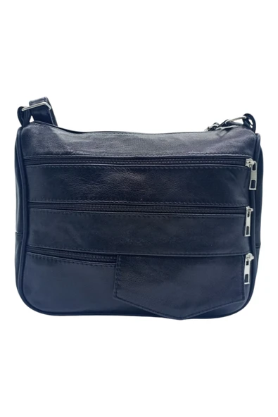 Hakiki Geri Çok Cepli Kadın Omuz Çantası - Resim 4