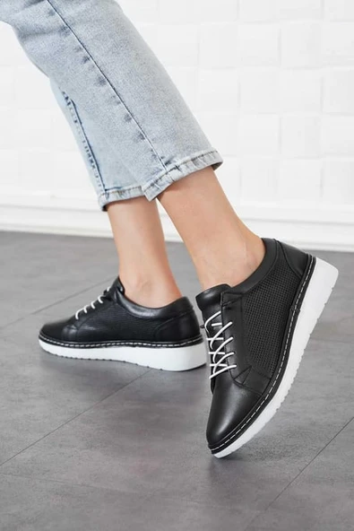 Venüs Livon Hakiki Deri Ortopedik Kadın Casual Ayakkabı - Resim 3