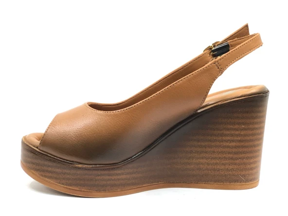 Venüs Torik Hakiki Deri Comfort Ortopedik Dolgu Taban Kadın Sandalet - Resim 6