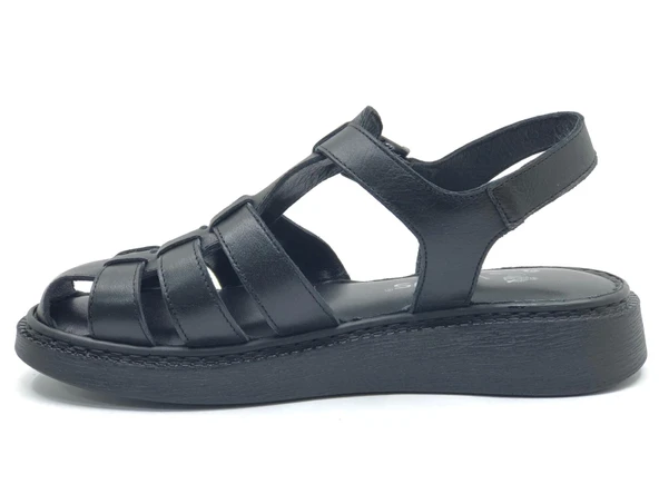 Venüs Yavanna Hakiki Deri Comfort Ortopedik Kadın Sandalet - Resim 9