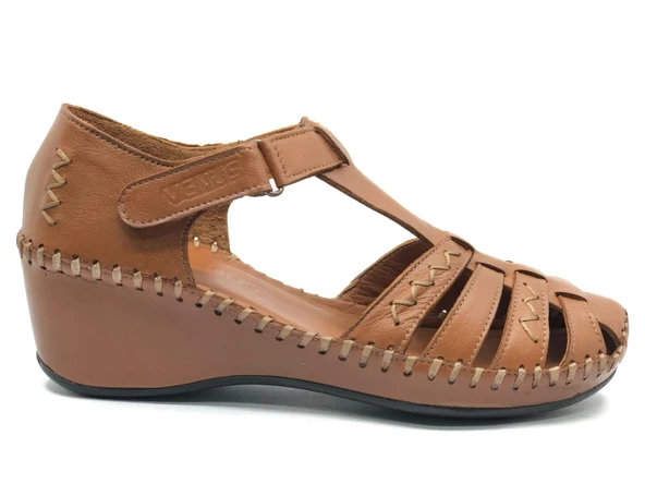 Venüs Miqula Hakiki Deri Comfort Ortopedik Kadın Sandalet - Resim 5