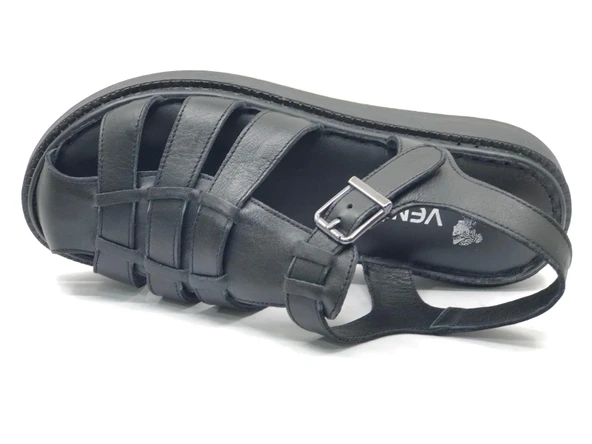 Venüs Yavanna Hakiki Deri Comfort Ortopedik Kadın Sandalet - Resim 10