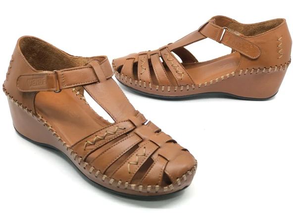Venüs Miqula Hakiki Deri Comfort Ortopedik Kadın Sandalet - Resim 2