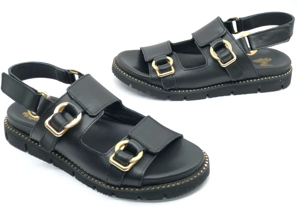 Venüs Lagos Hakiki Deri Comfort Ortopedik Kadın Sandalet - Resim 3