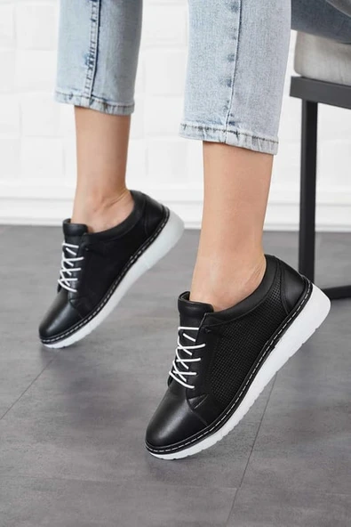 Venüs Livon Hakiki Deri Ortopedik Kadın Casual Ayakkabı - Resim 2