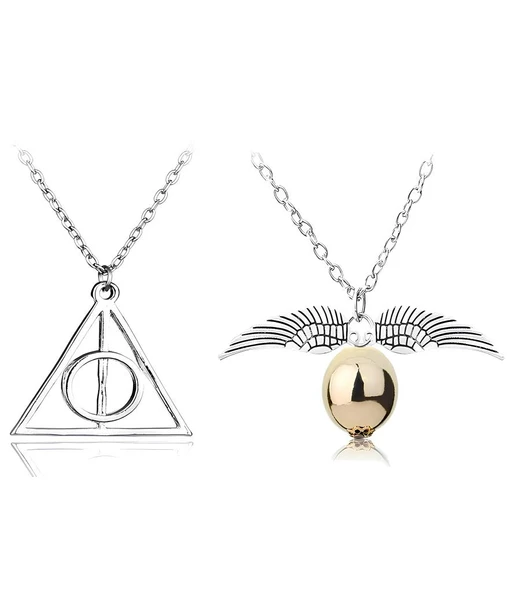 Snitch Golden ve Ölüm Yadigarları Üçgen Harry Potter Unisex Kadın Erkek Kolye