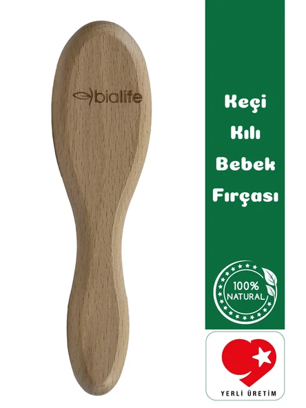 Doğal Keçi Kılı Yumuşak Bebek Saç Fırçası - Bialife - 2
