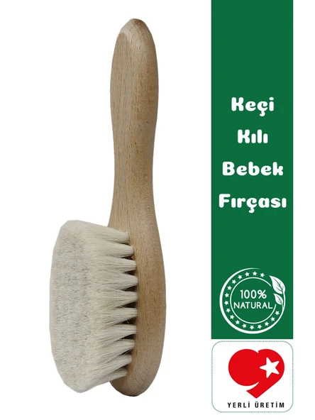 Doğal Keçi Kılı Yumuşak Bebek Saç Fırçası - Bialife
