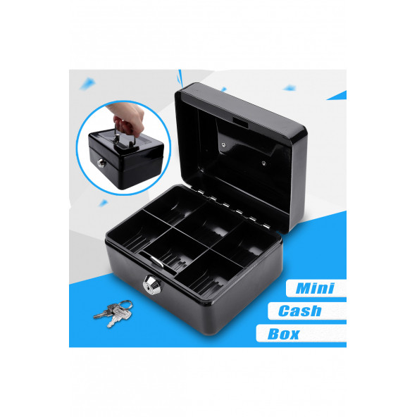 MÜHLEN Cash Box CB150 Mini Boy Taşınabilir Para Kutusu (Siyah Renk) Çıkartılabilir Para Rafları