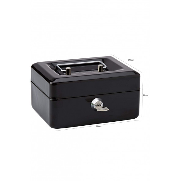 MÜHLEN Cash Box CB150 Mini Boy Taşınabilir Para Kutusu (Siyah Renk) Çıkartılabilir Para Rafları - 2