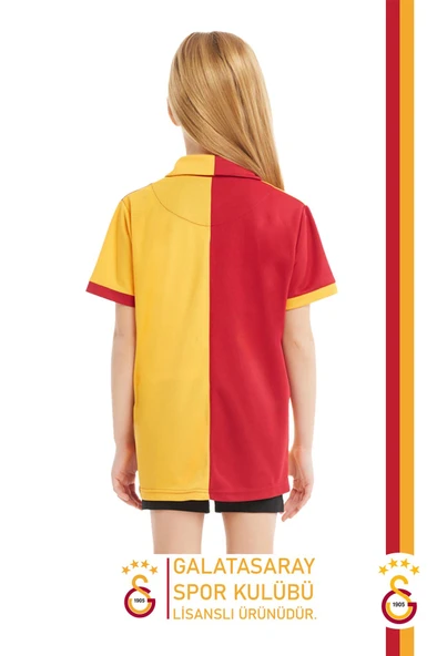 Galatasaray Orijinal Lisanslı Match Day Polo Çocuk T-shirt + Bileklik Set Hediyelik Ahşap Kutulu - 5