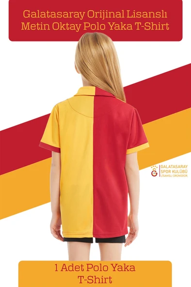 Galatasaray Orijinal Lisanslı Match Day Polo Çocuk T-shirt + Şal Kaşkol Set Hediyelik Ahşap Kutulu - 5